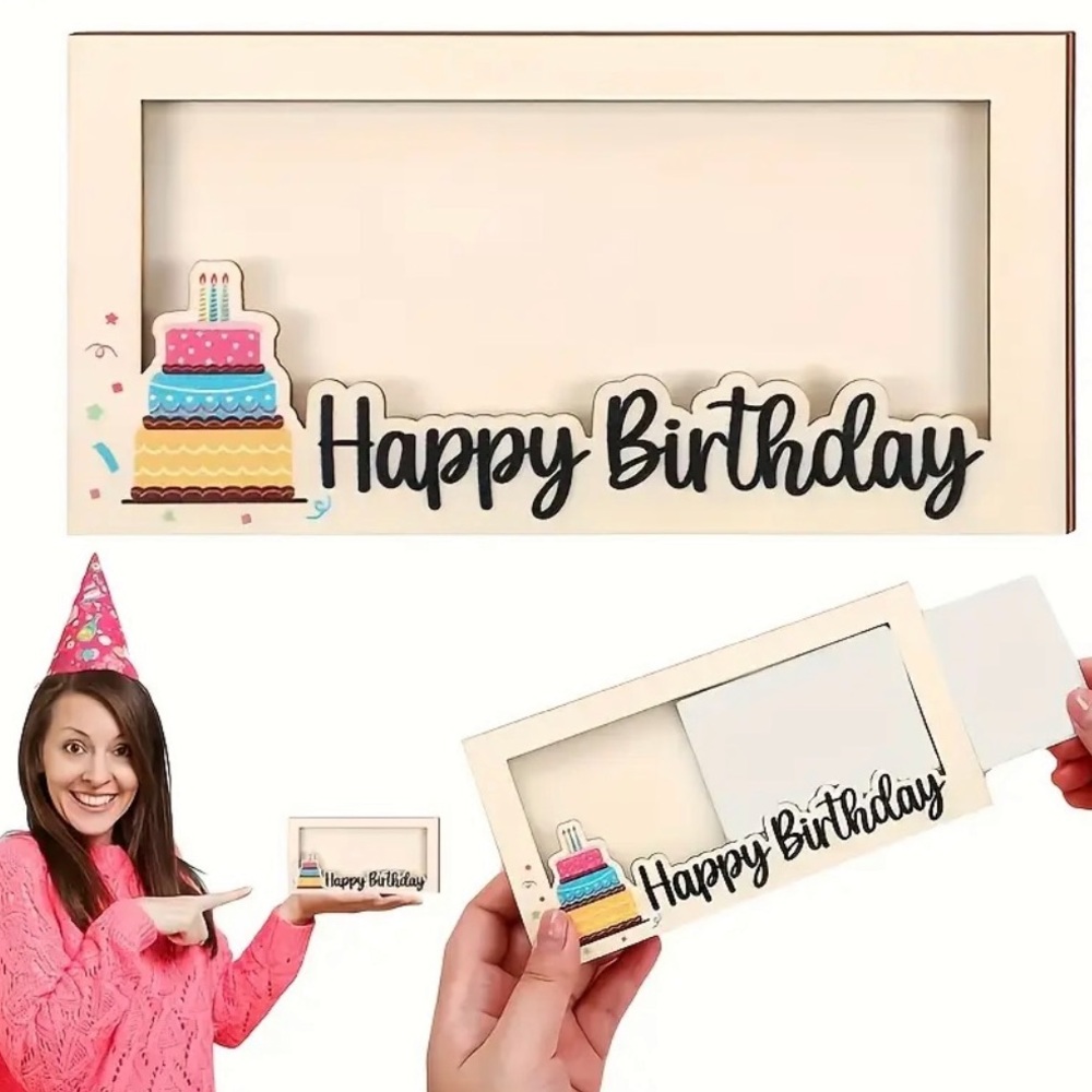 Colorful Cake Birthday Money Holder, NEW, 1 pc.